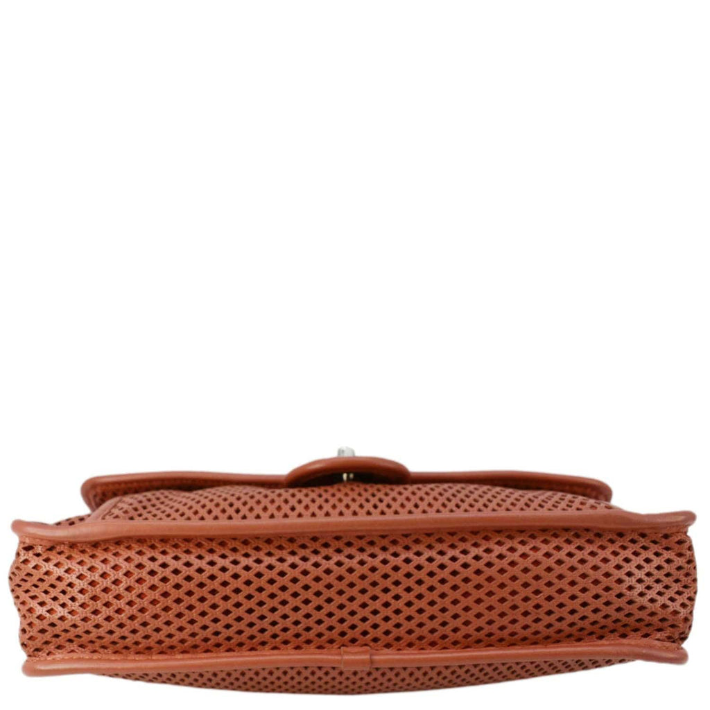 Chanel Up in the Air Classic Flap Perforated Calfskin Shoulder Bag Orange