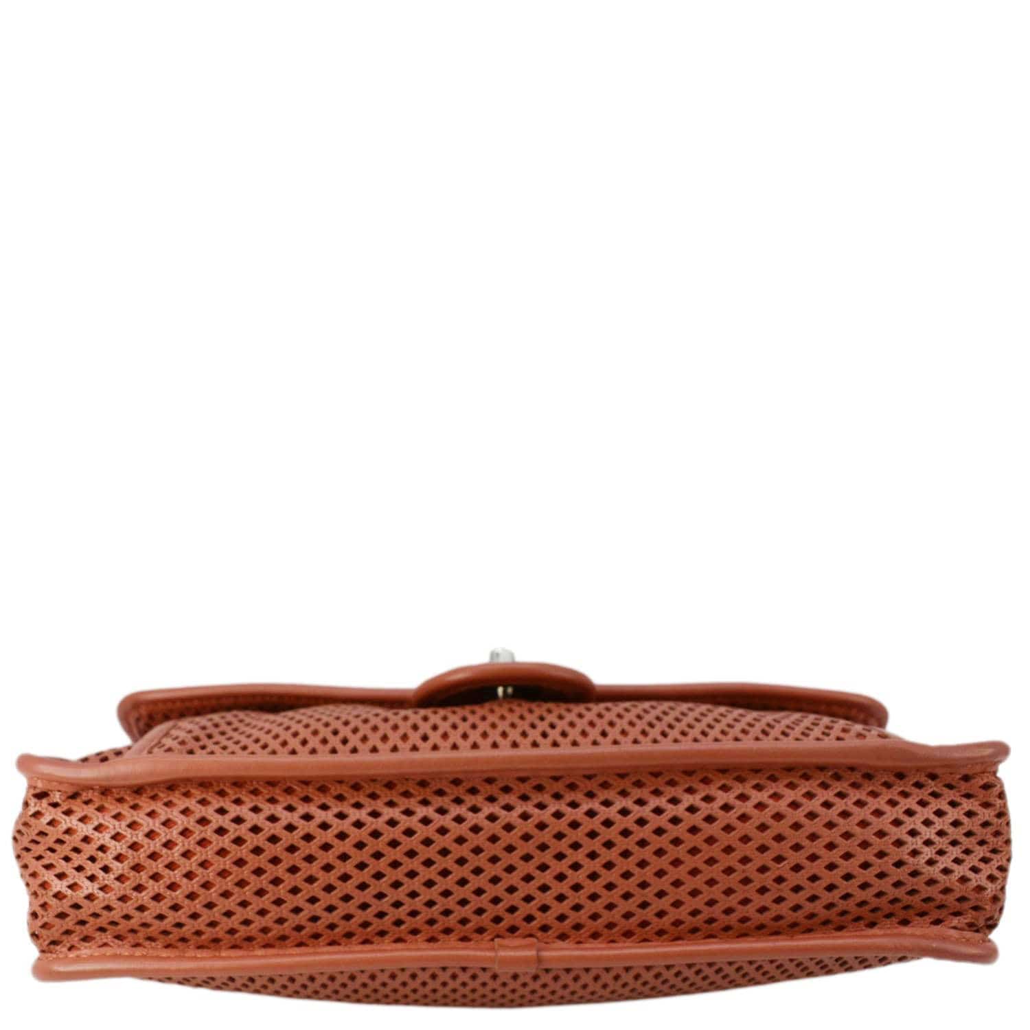 Chanel Up in the Air Classic Flap Perforated Calfskin Shoulder Bag Orange