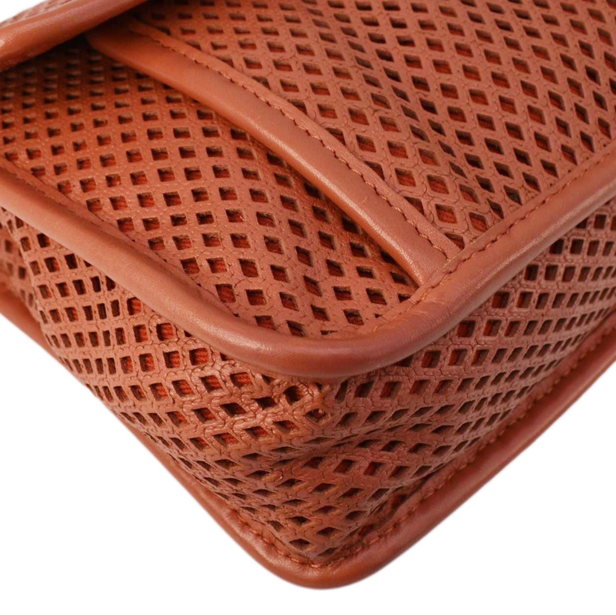 Chanel Up in the Air Classic Flap Perforated Calfskin Shoulder Bag Orange