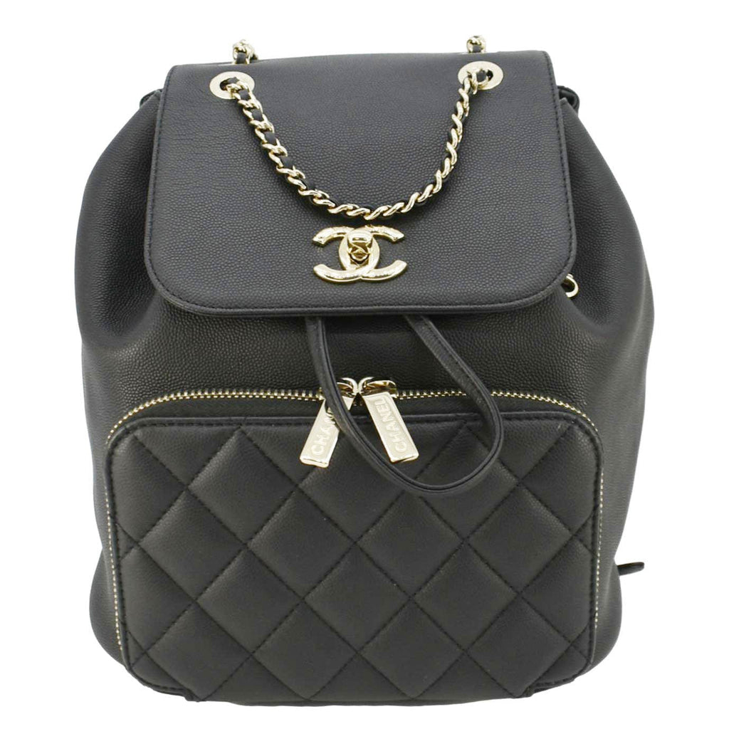 Chanel Business Affinity Caviar Quilted Backpack Black