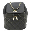 Chanel Business Affinity Caviar Quilted Backpack Black