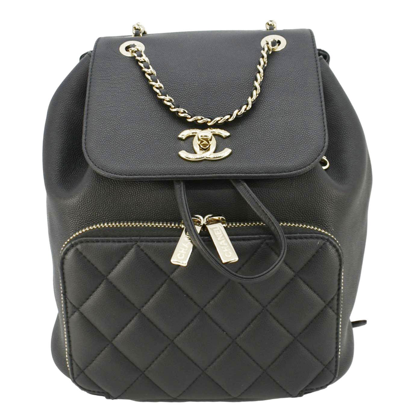 Chanel Business Affinity Caviar Quilted Backpack Black