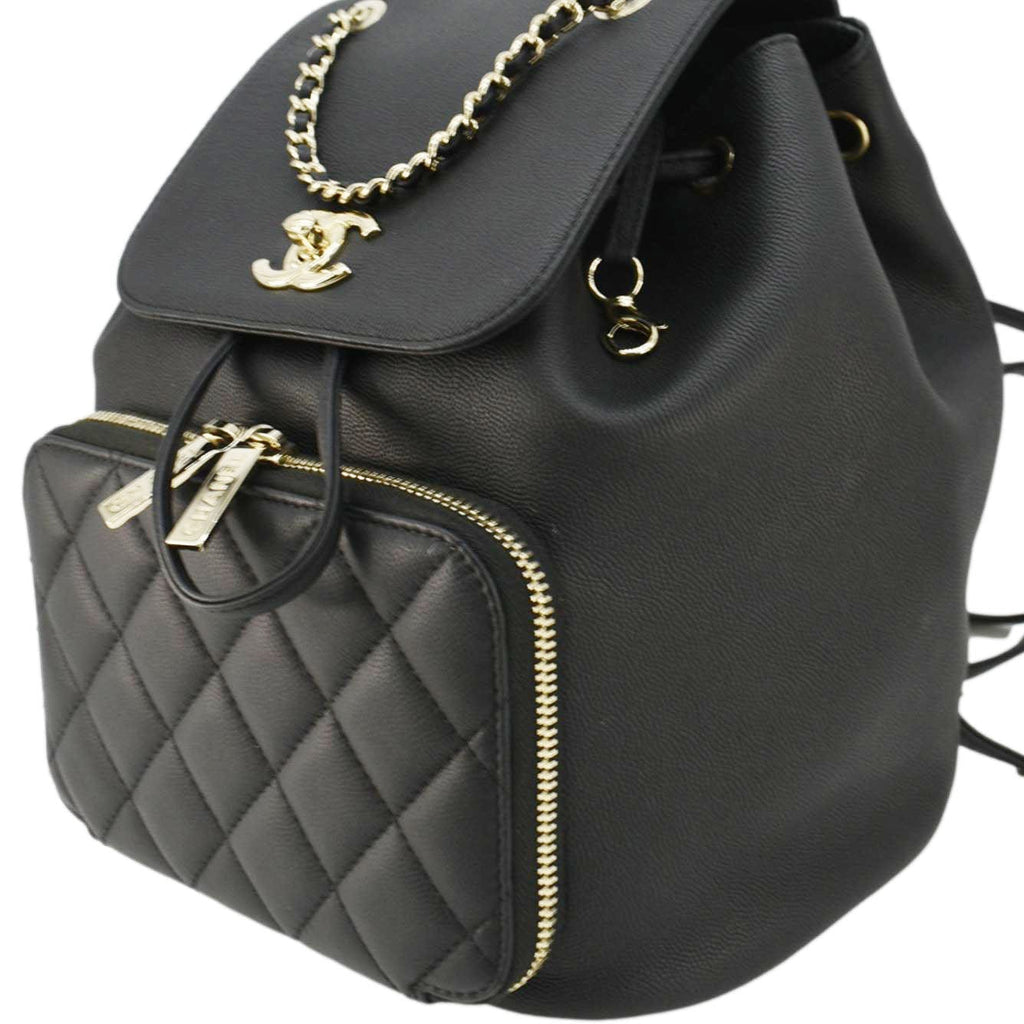 Chanel Business Affinity Caviar Quilted Backpack Black