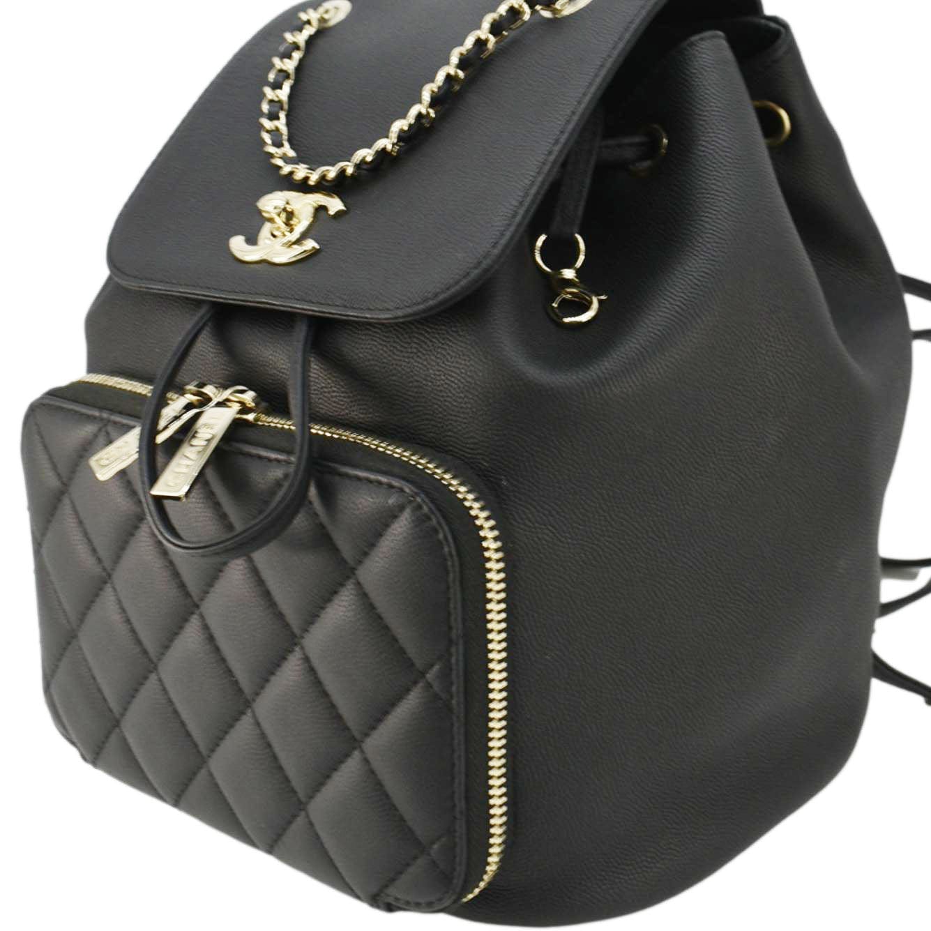 Chanel Business Affinity Caviar Quilted Backpack Black