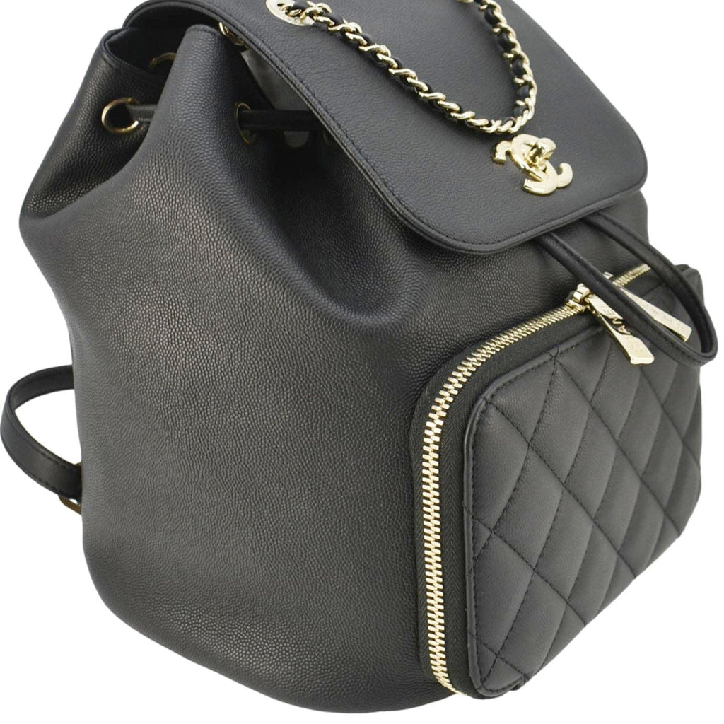 Chanel Business Affinity Caviar Quilted Backpack Black
