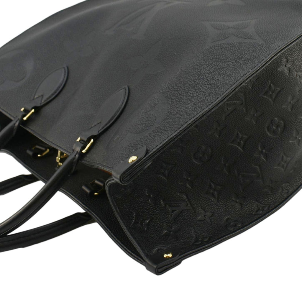 LOUIS VUITTON Onthego GM Monogram Empreinte Leather Tote Bag Black