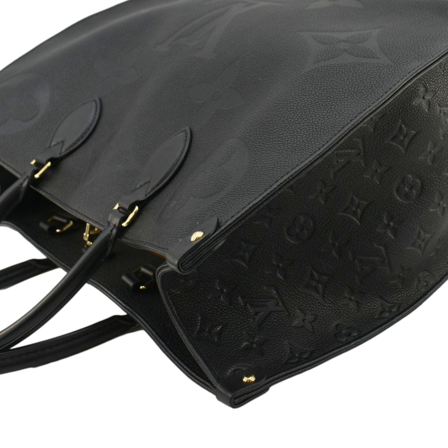 LOUIS VUITTON Onthego GM Monogram Empreinte Leather Tote Bag Black