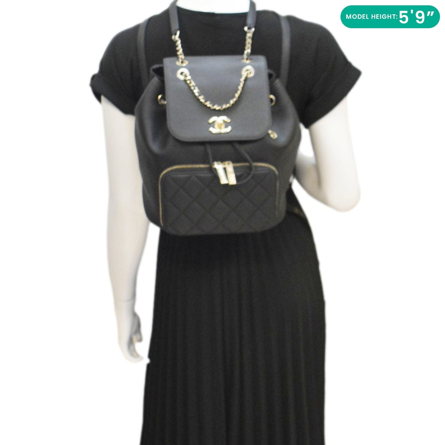 Chanel Business Affinity Caviar Quilted Backpack Black