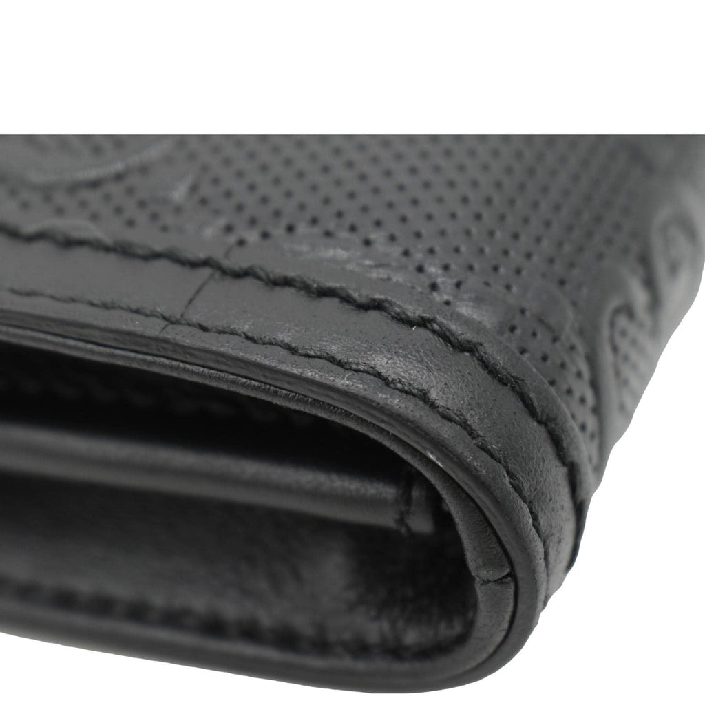 GUCCI Gucci Embossed Leather Messenger Bag Black 625782