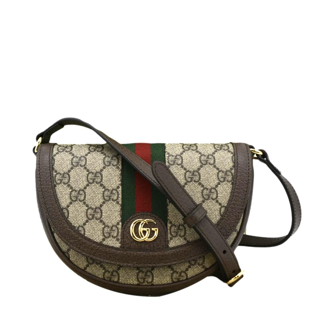 GUCCI Ophidia Mini Gucci Supreme Canvas Shoulder Bag Beige 757309