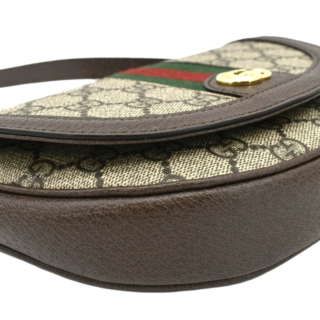 GUCCI Ophidia Mini Gucci Supreme Canvas Shoulder Bag Beige 757309