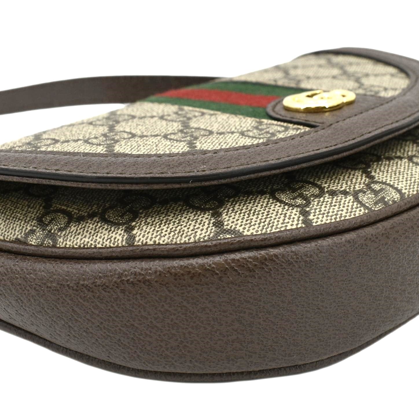 GUCCI Ophidia Mini Gucci Supreme Canvas Shoulder Bag Beige 757309