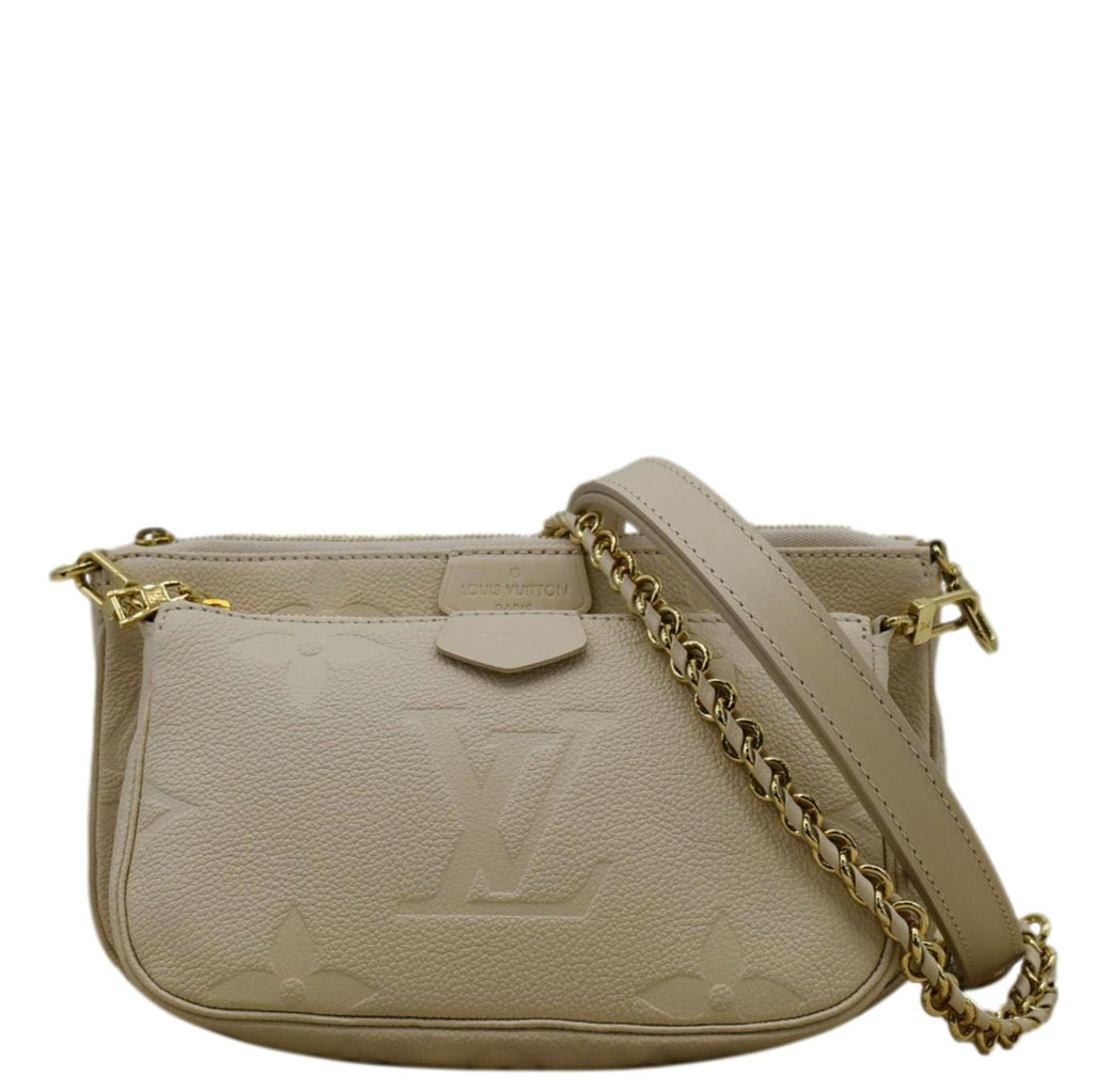 LOUIS VUITTON Multi Pochette Accessoires Monogram Empreinte Shoulder Bag Cream