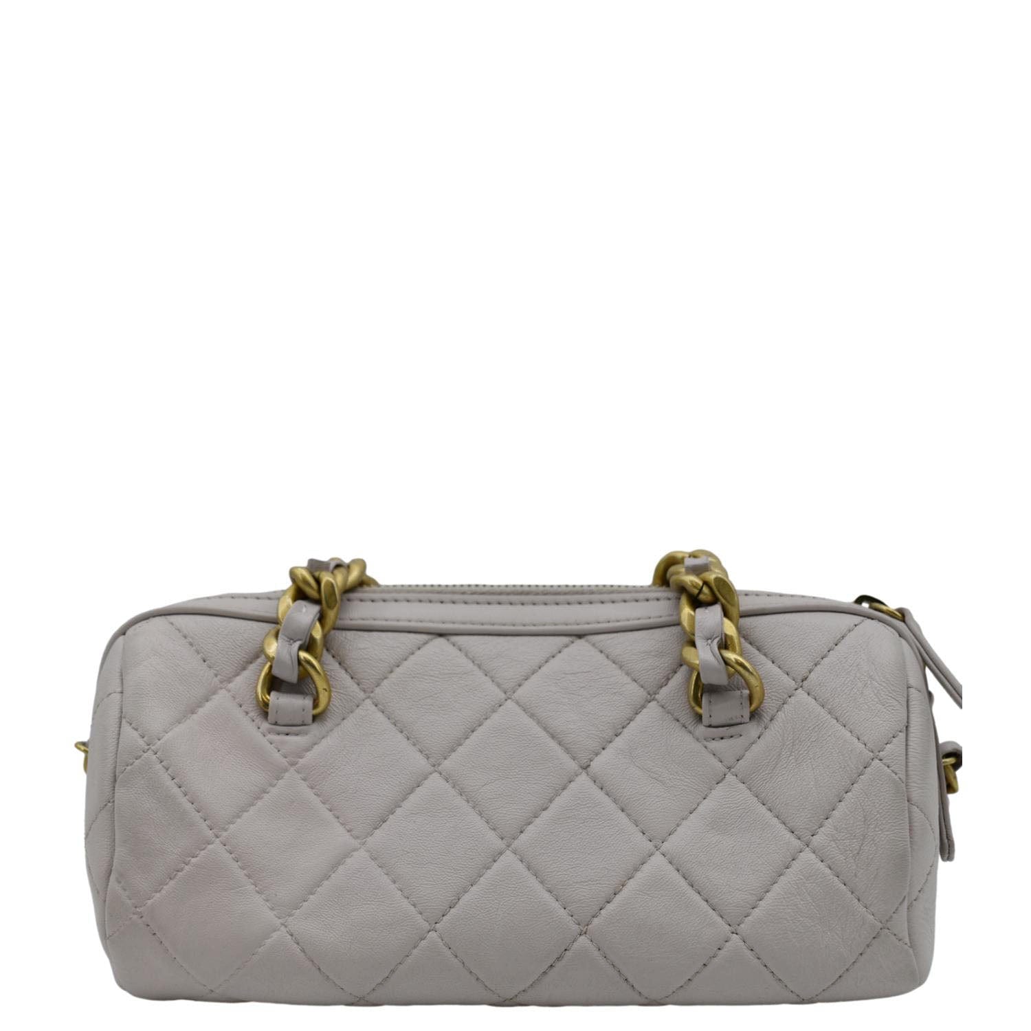 Chanel Fashion Therapy Bowling Small Quilted Leather Crossbody Bag Light Pink