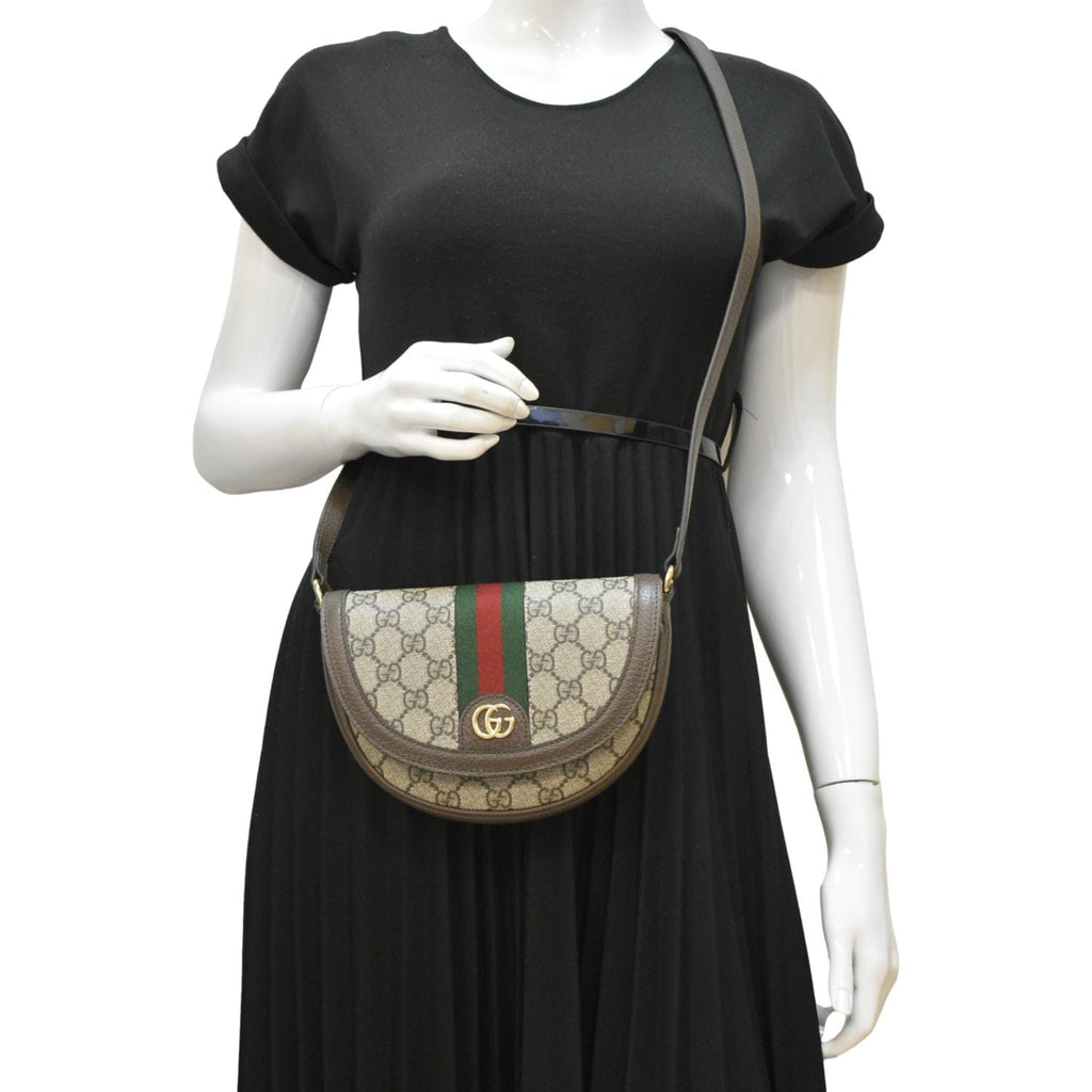 GUCCI Ophidia Mini Gucci Supreme Canvas Shoulder Bag Beige 757309