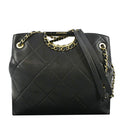 Chanel Large A  Catch Quilted Leather Shopping Tote Bag Black