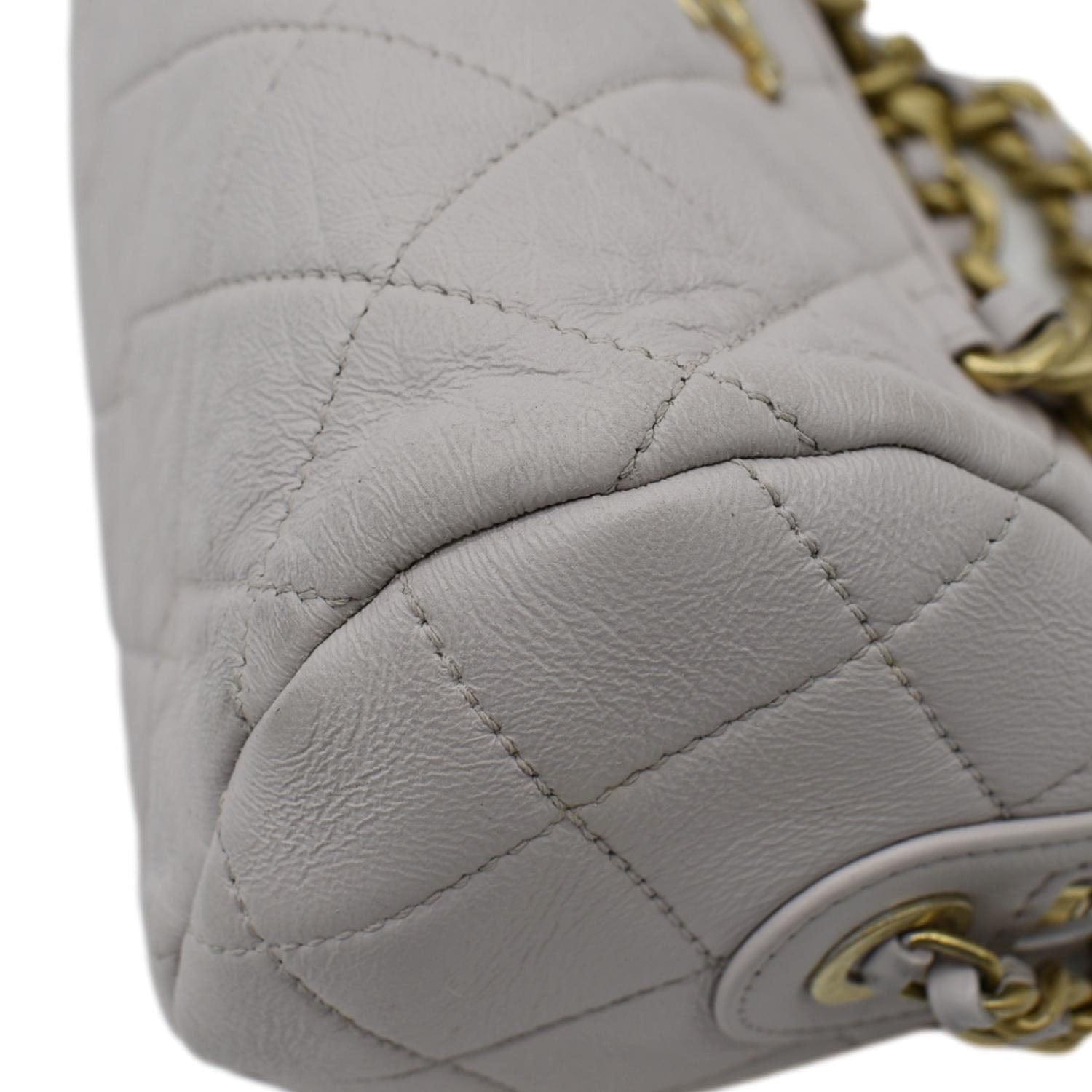 Chanel Fashion Therapy Bowling Small Quilted Leather Crossbody Bag Light Pink