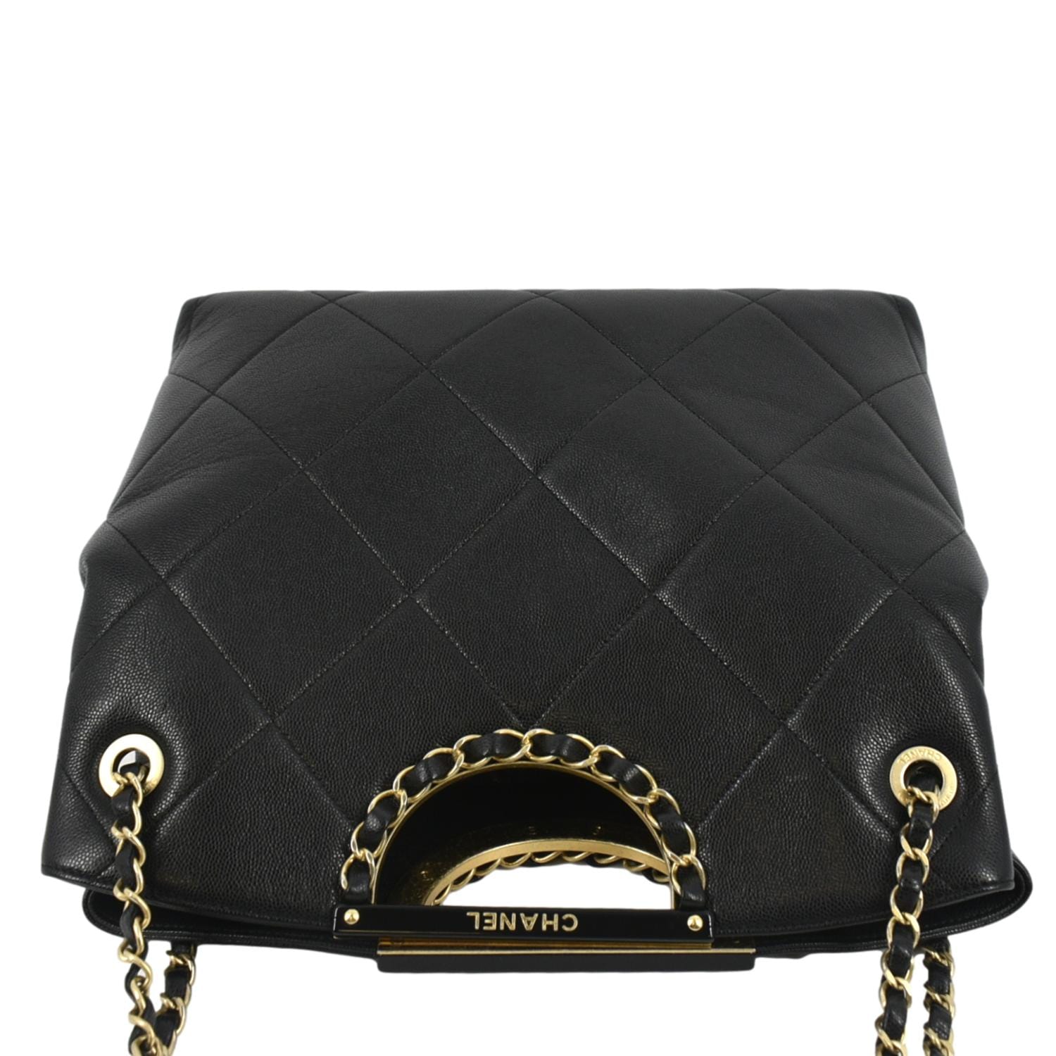Chanel Large A  Catch Quilted Leather Shopping Tote Bag Black