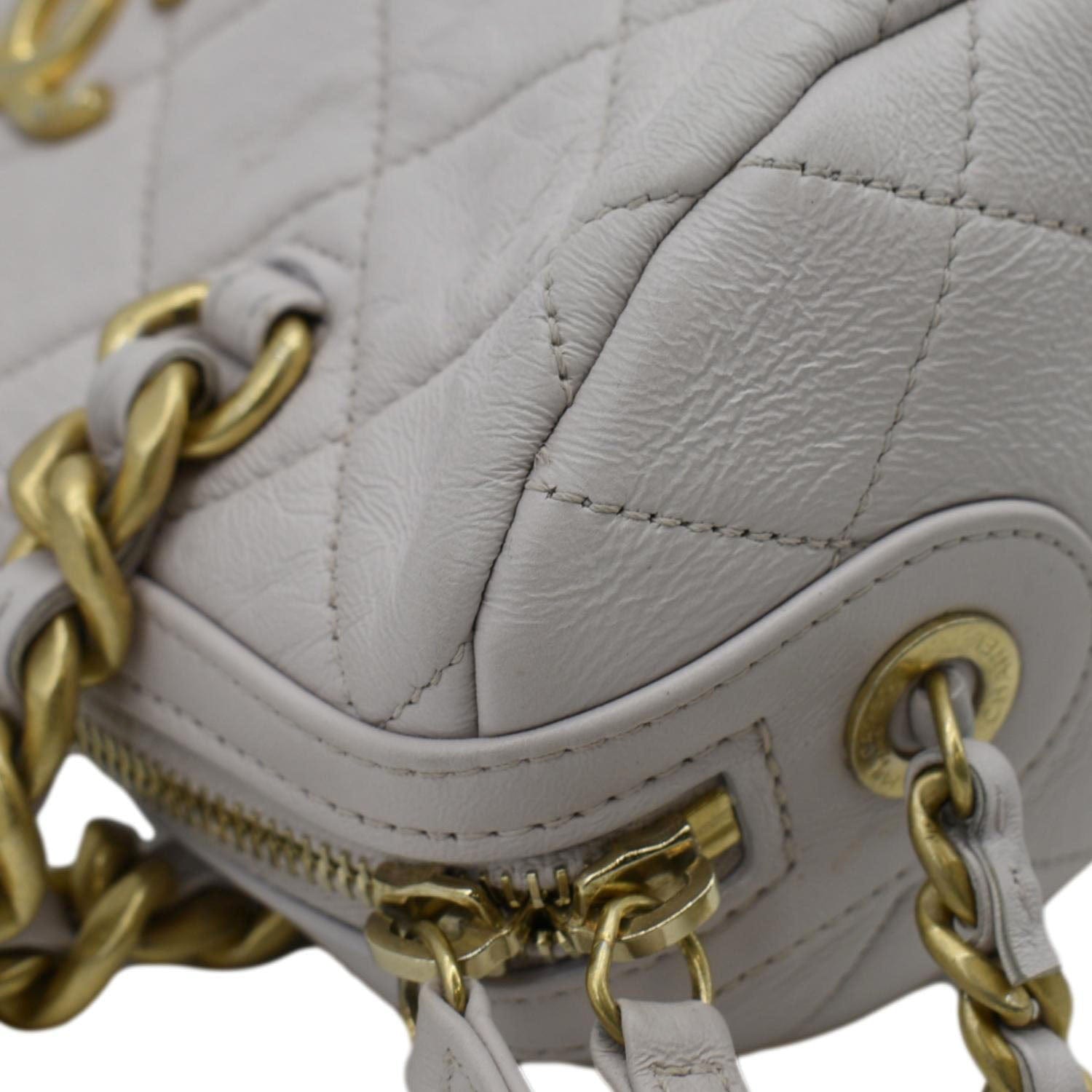 Chanel Fashion Therapy Bowling Small Quilted Leather Crossbody Bag Light Pink