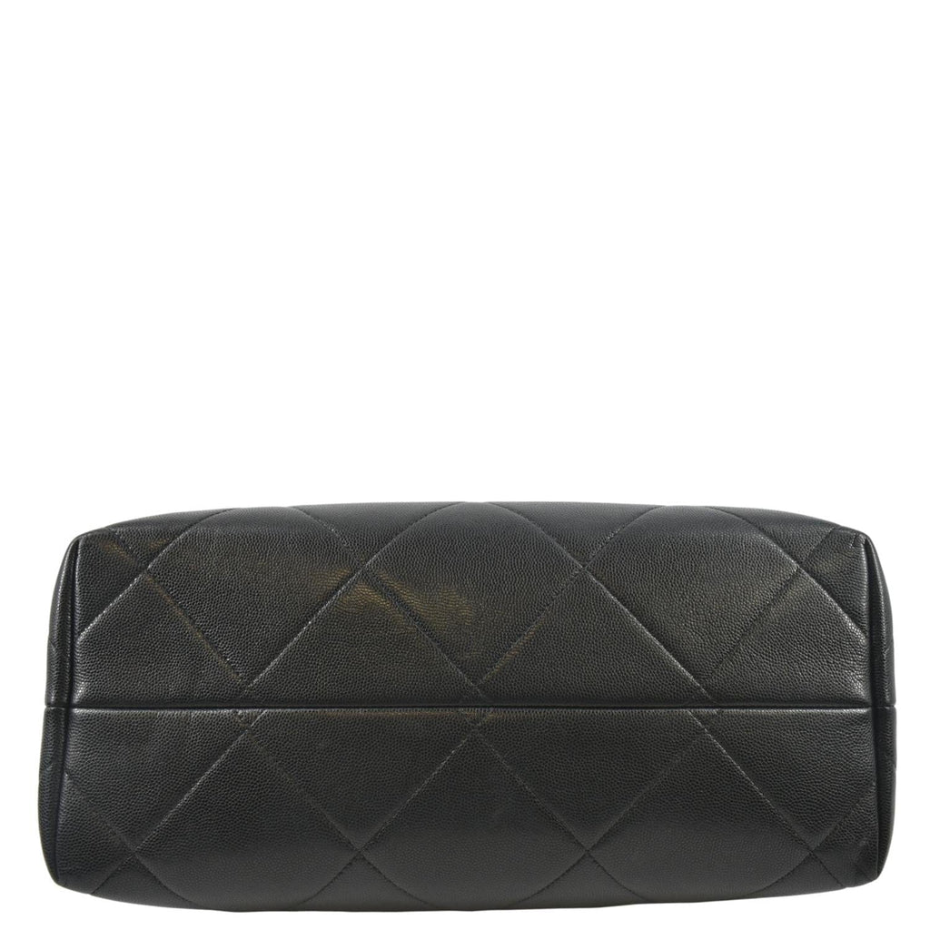 Chanel Large A  Catch Quilted Leather Shopping Tote Bag Black