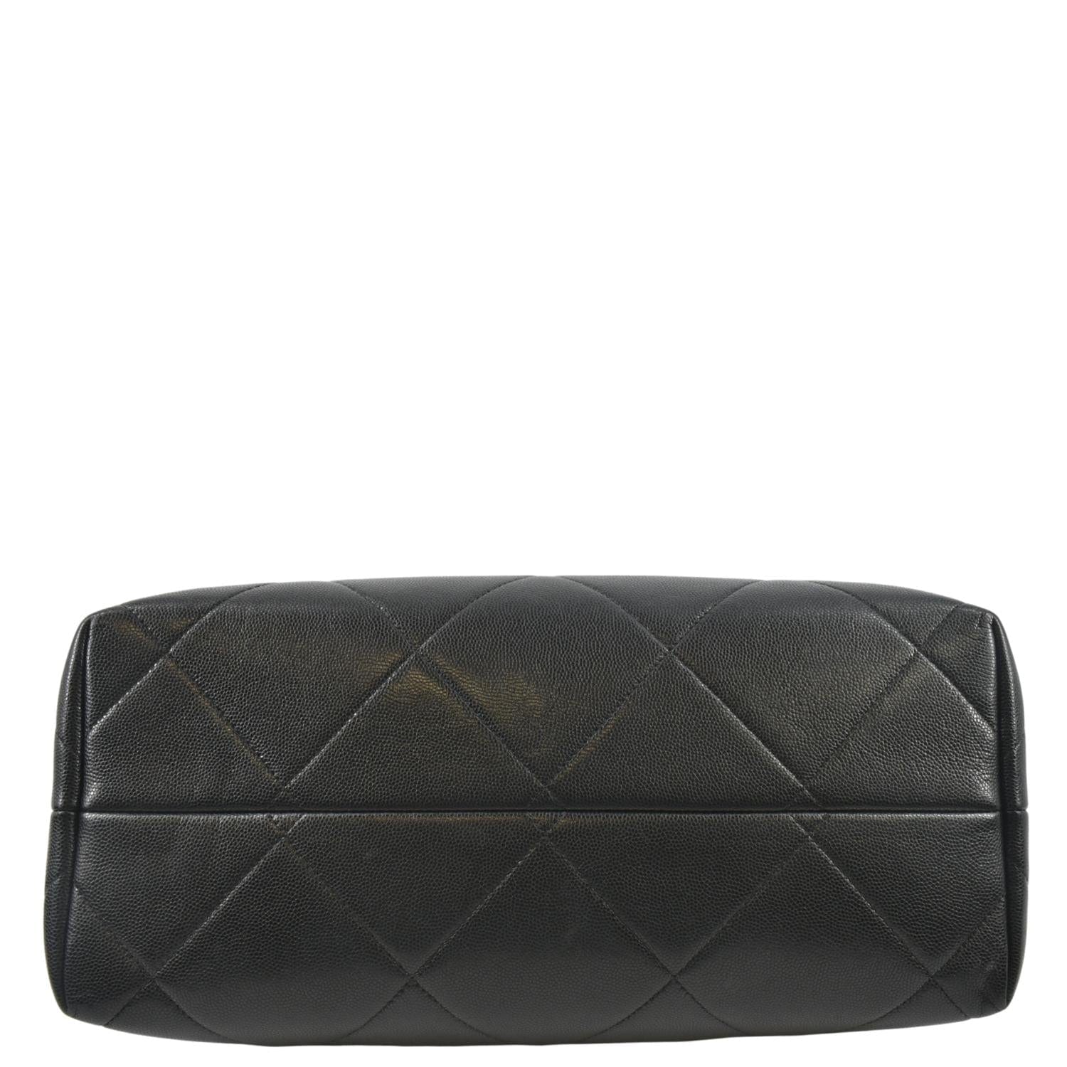 Chanel Large A  Catch Quilted Leather Shopping Tote Bag Black