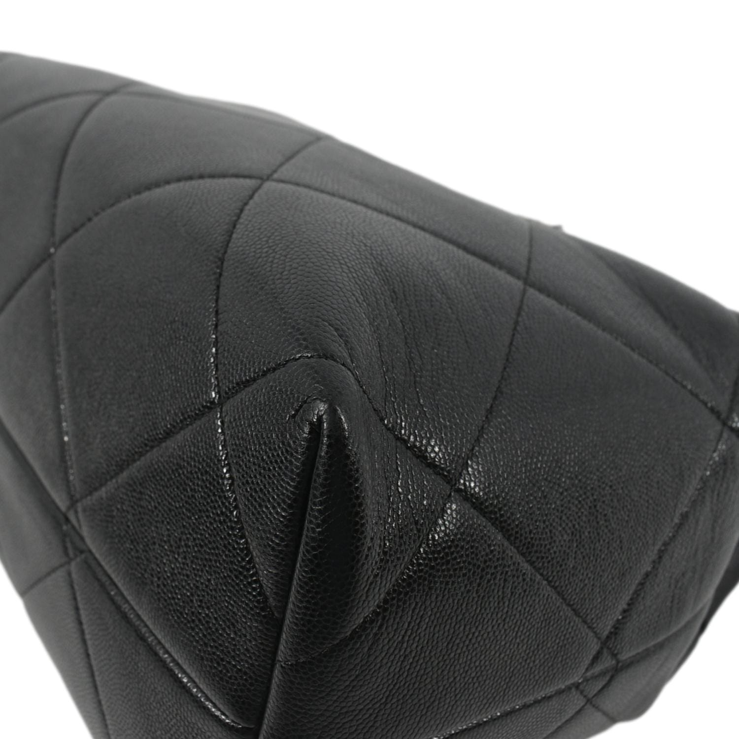 Chanel Large A  Catch Quilted Leather Shopping Tote Bag Black