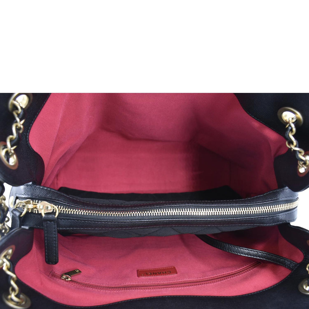 Chanel Large A  Catch Quilted Leather Shopping Tote Bag Black
