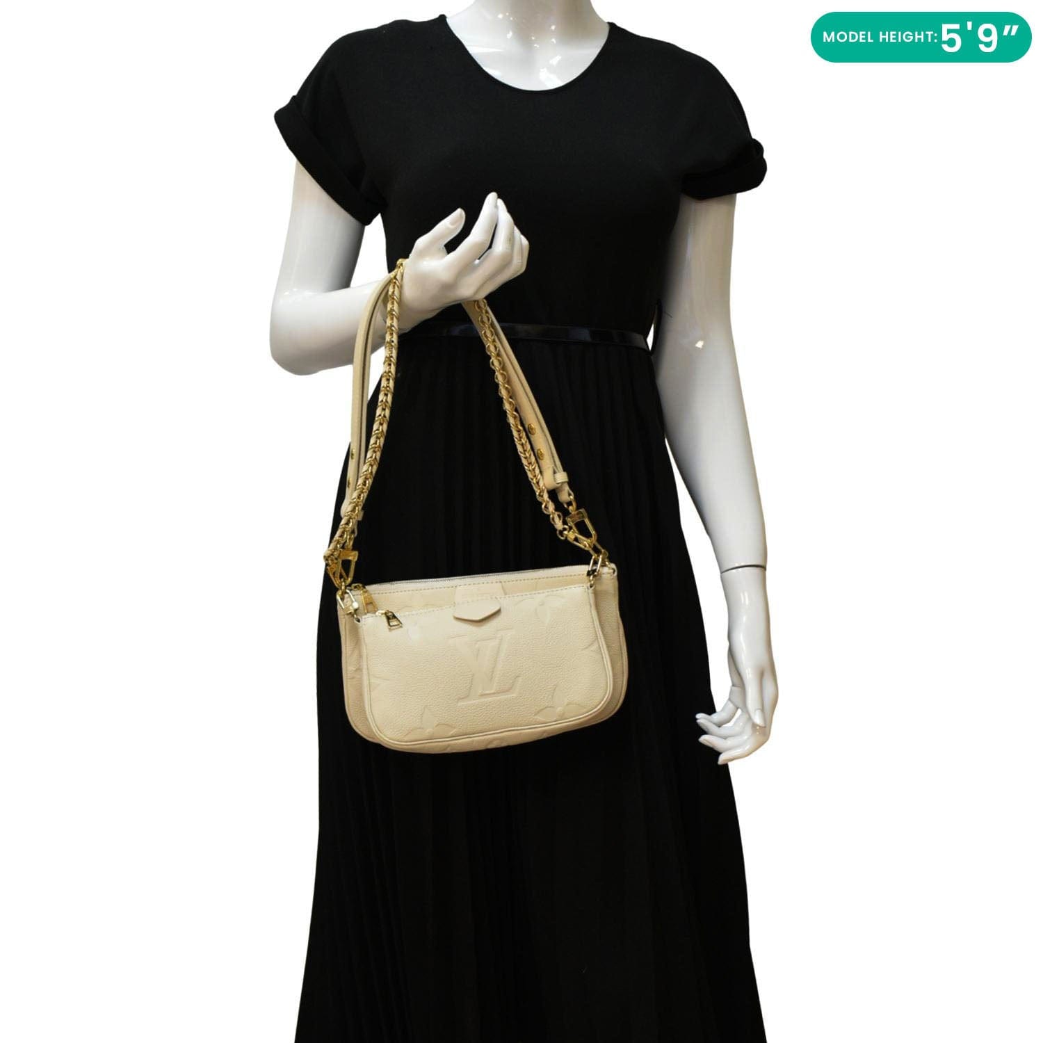 LOUIS VUITTON Multi Pochette Accessoires Monogram Empreinte Shoulder Bag Cream