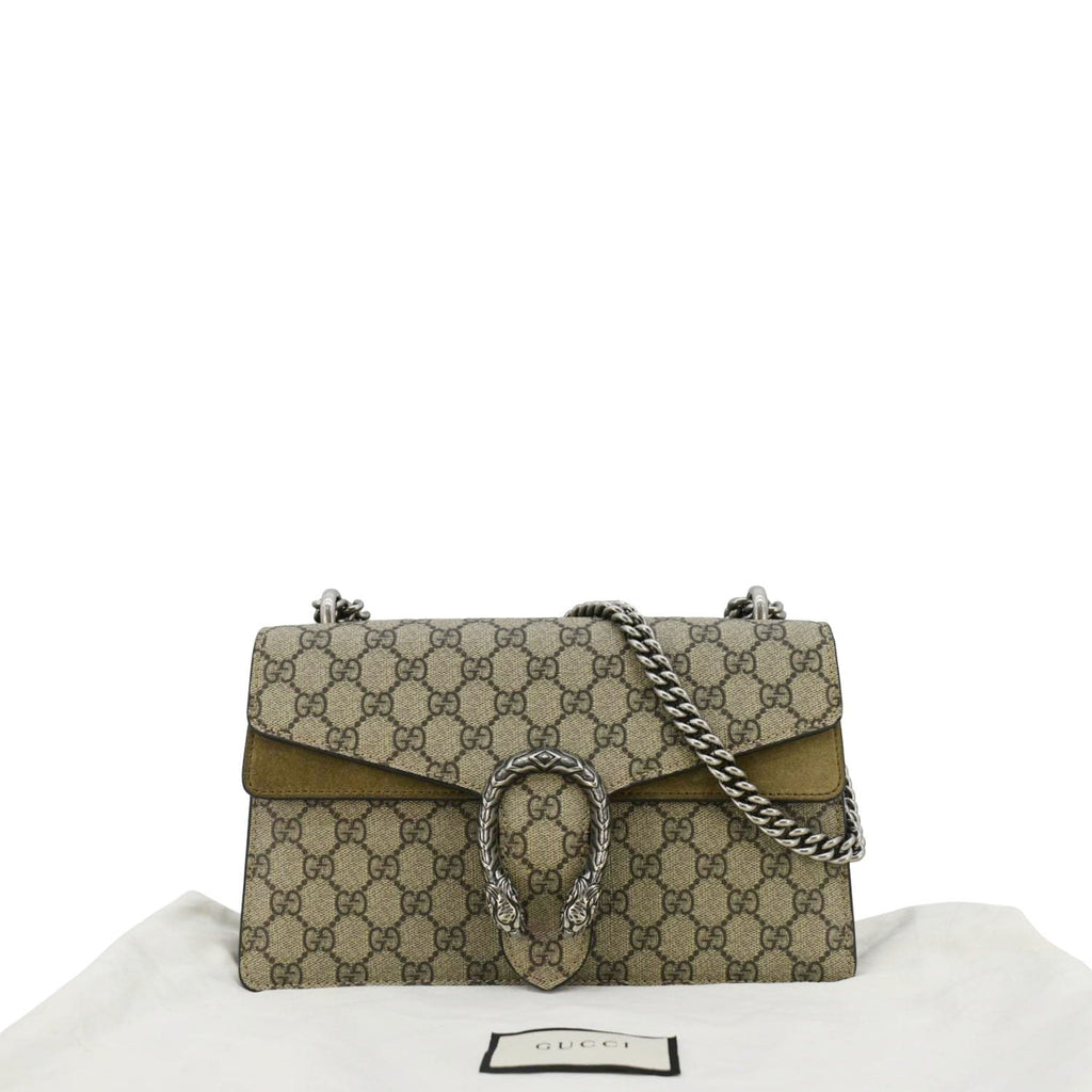 GUCCI Dionysus Small Gucci Supreme Canvas Shoulder Bag Beige 400249