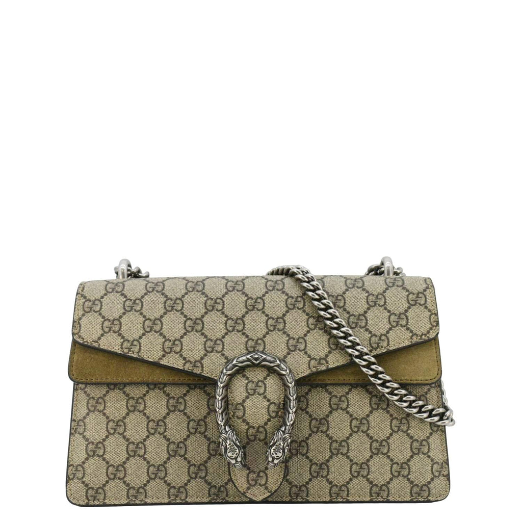 GUCCI Dionysus Small Gucci Supreme Canvas Shoulder Bag Beige 400249