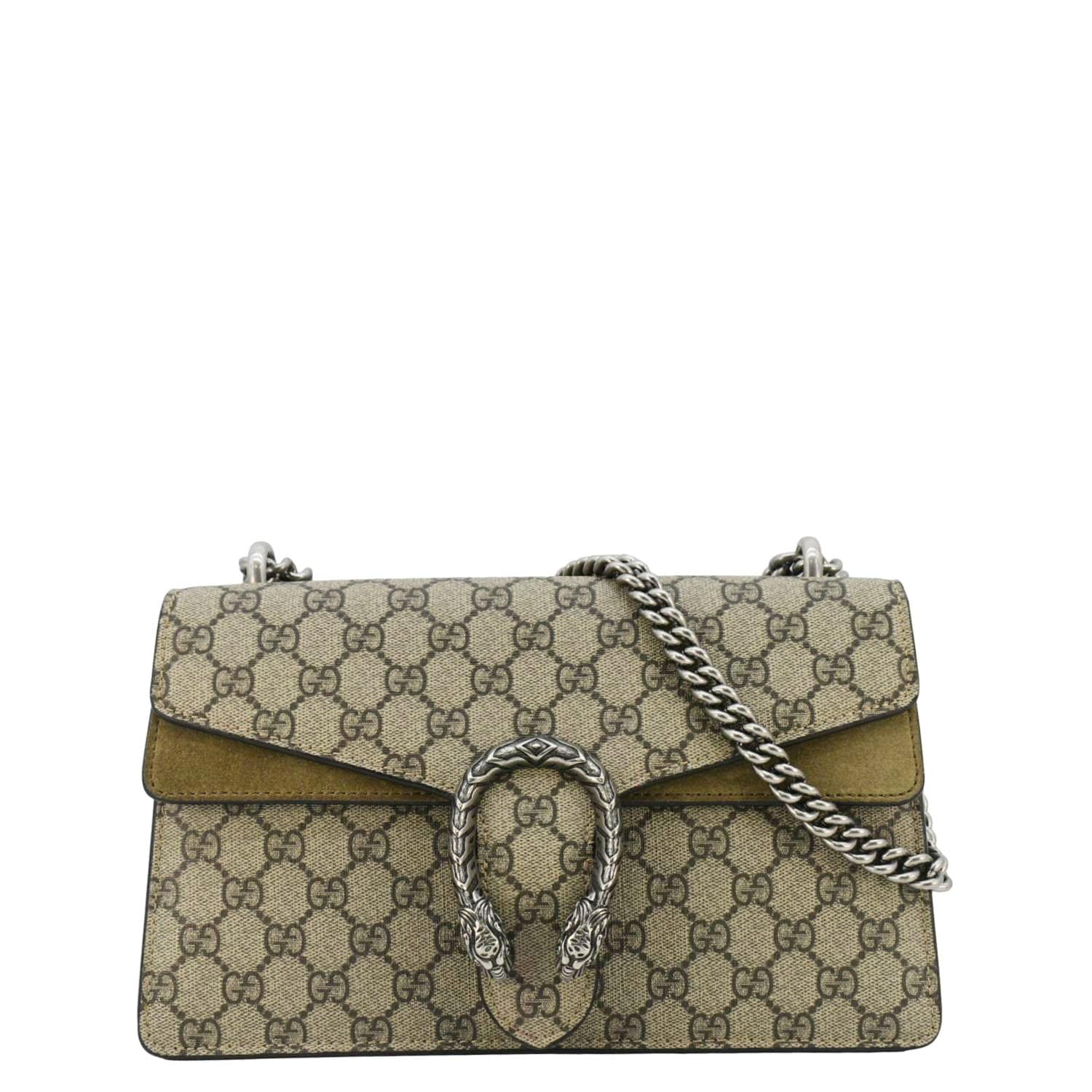 GUCCI Dionysus Small Gucci Supreme Canvas Shoulder Bag Beige 400249