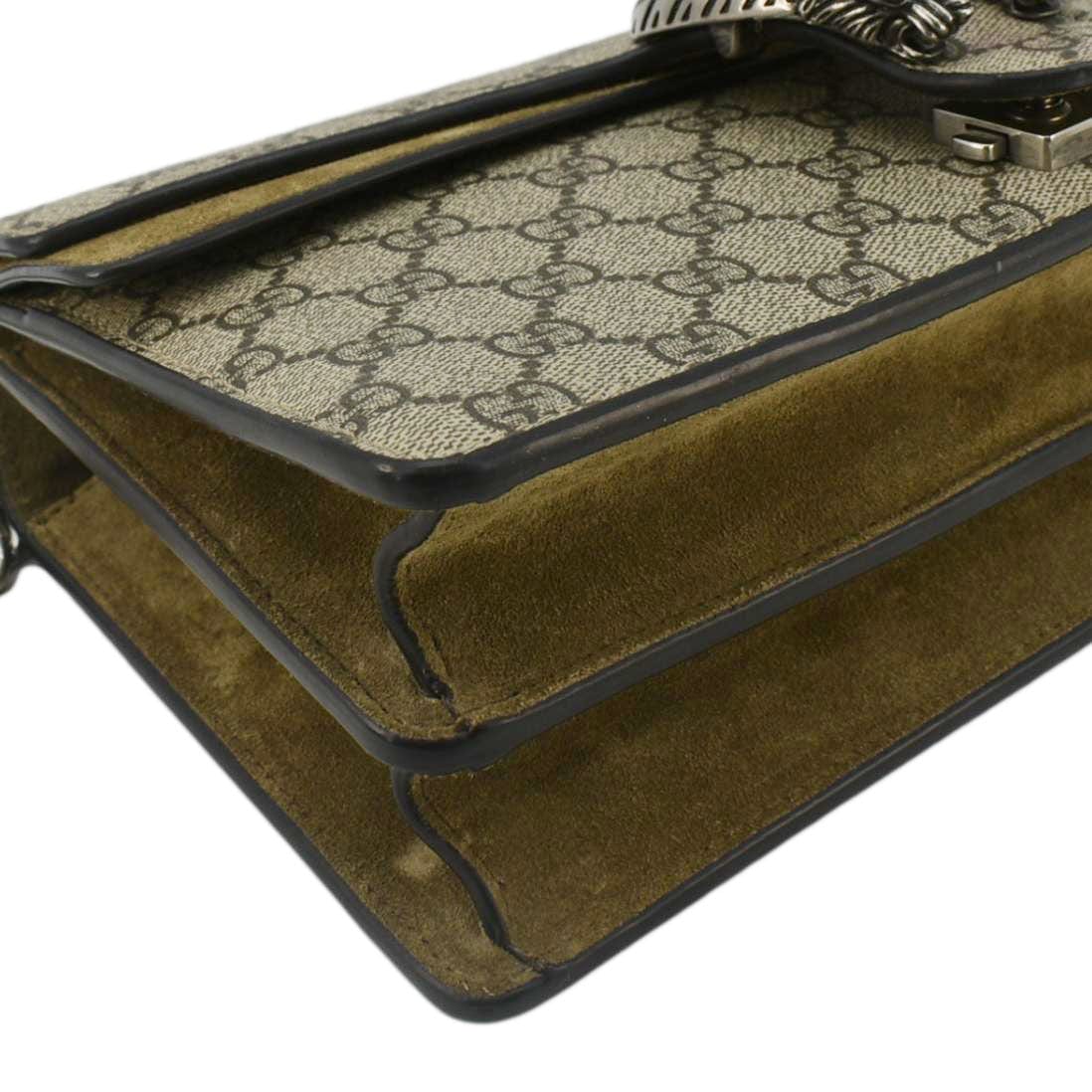 GUCCI Dionysus Small Gucci Supreme Canvas Shoulder Bag Beige 400249