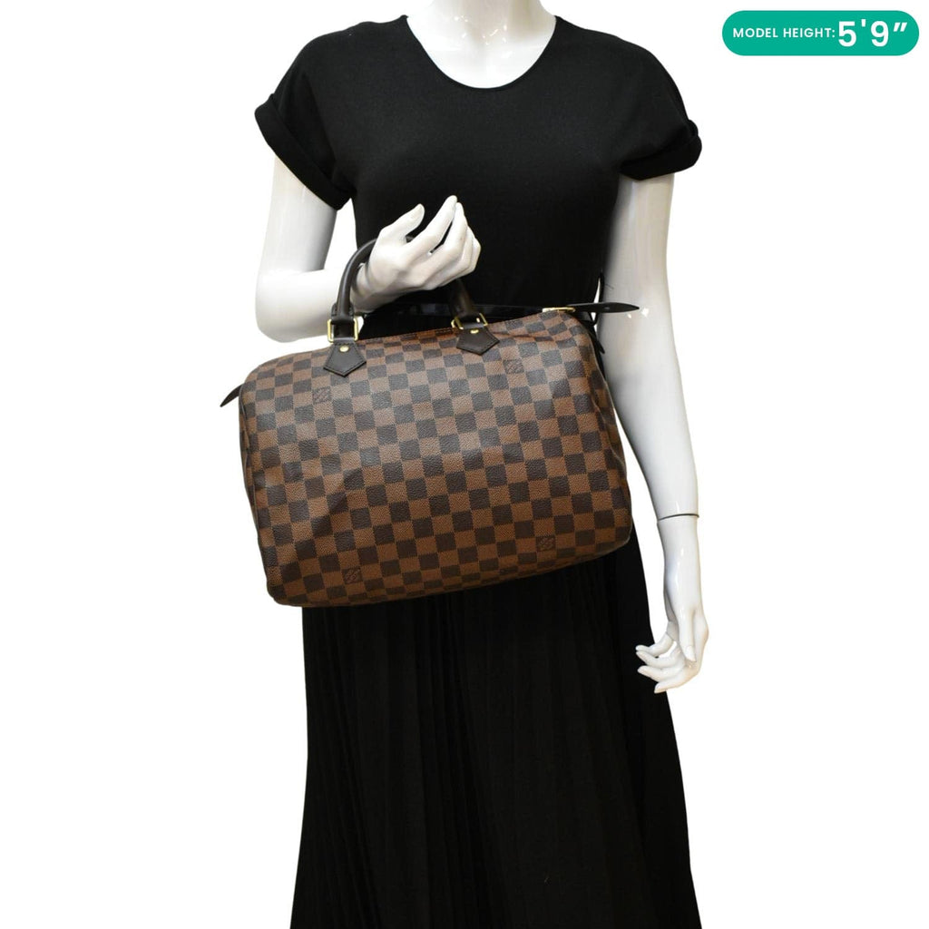 LOUIS VUITTON Speedy 30 Damier Ebene Satchel Bag Brown