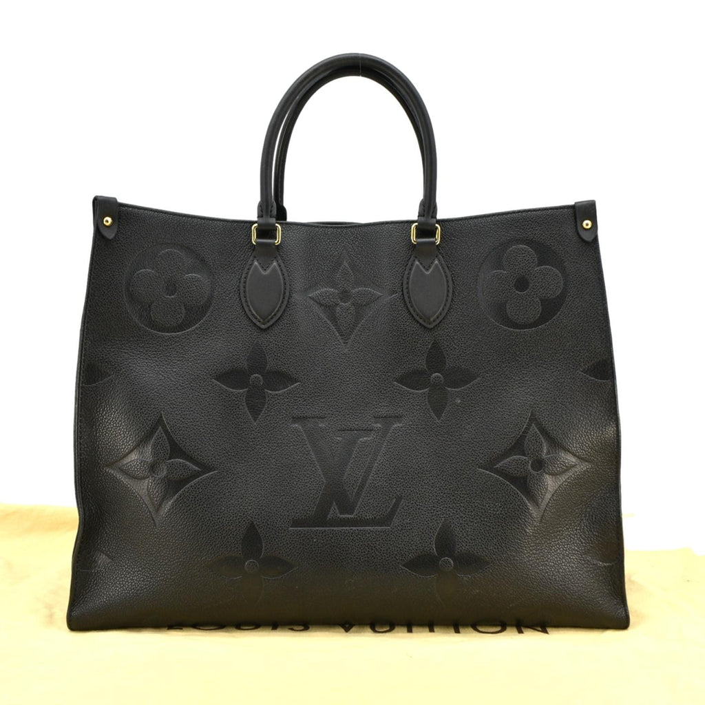 LOUIS VUITTON Onthego GM  Monogram Empreinte Leather Tote Bag Black