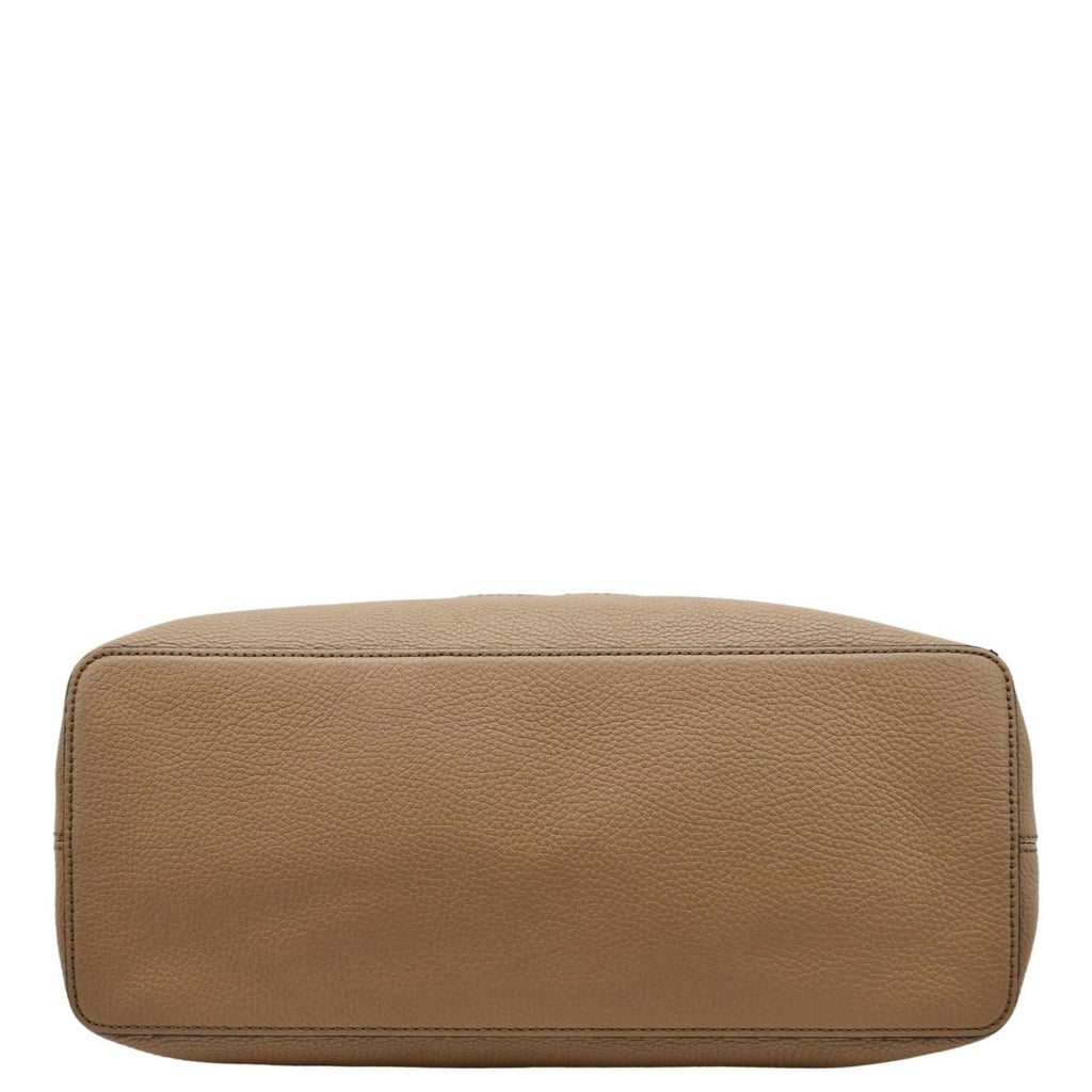 GUCCI Soho Large Pebbled Leather Hobo Shoulder Bag Tan 536194
