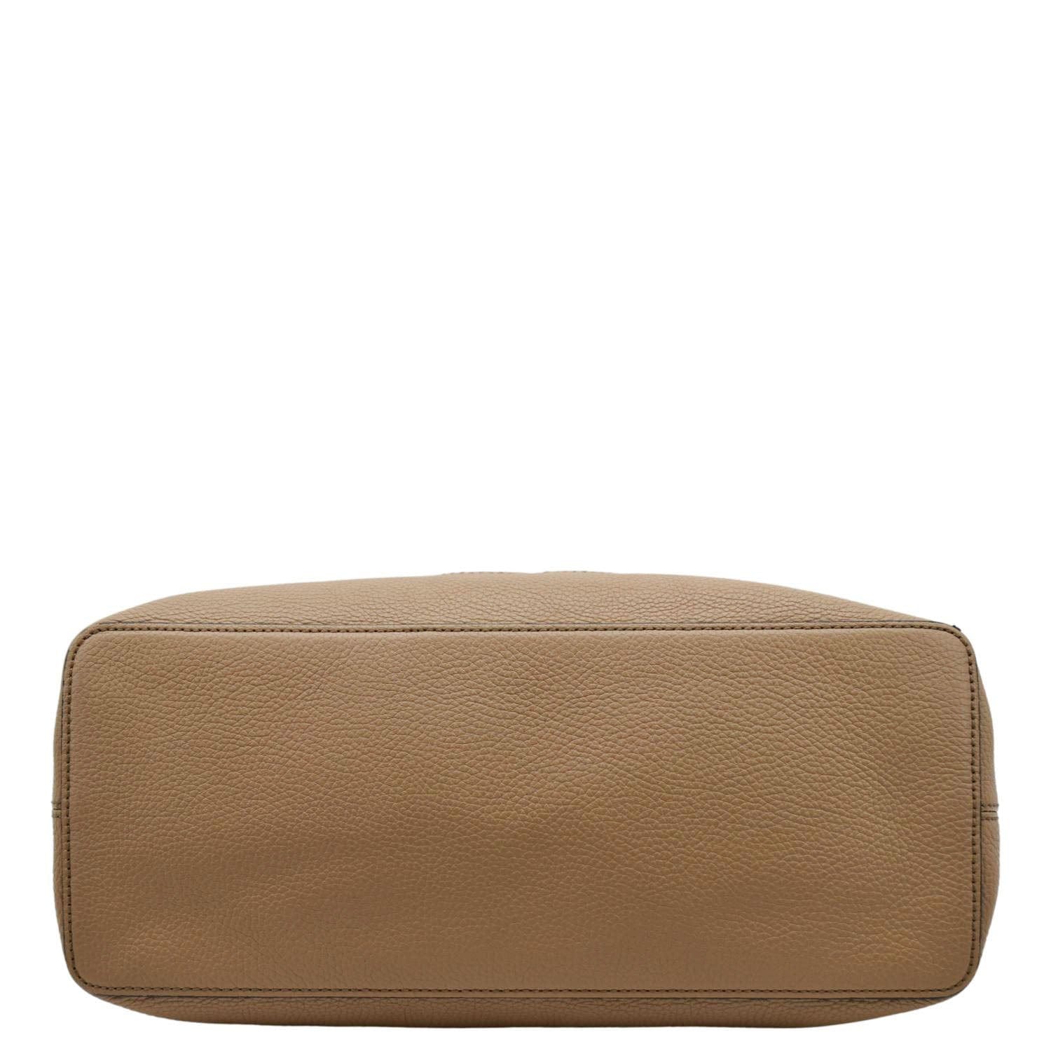 GUCCI Soho Large Pebbled Leather Hobo Shoulder Bag Tan 536194
