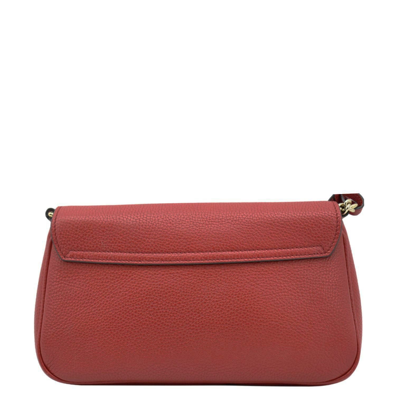 GUCCI Soho Gucci Flap Leather Chain Crossbody Bag Red 536224