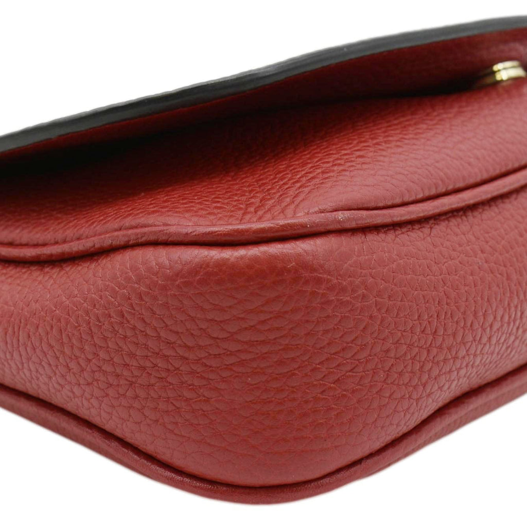 GUCCI Soho Gucci Flap Leather Chain Crossbody Bag Red 536224