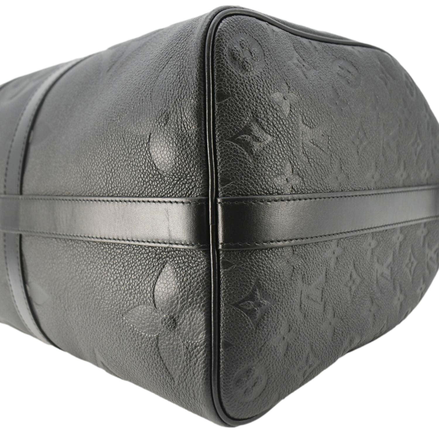 LOUIS VUITTON Keepall Bandouliere 45 Monogram Empreinte Giant Travel Bag Black