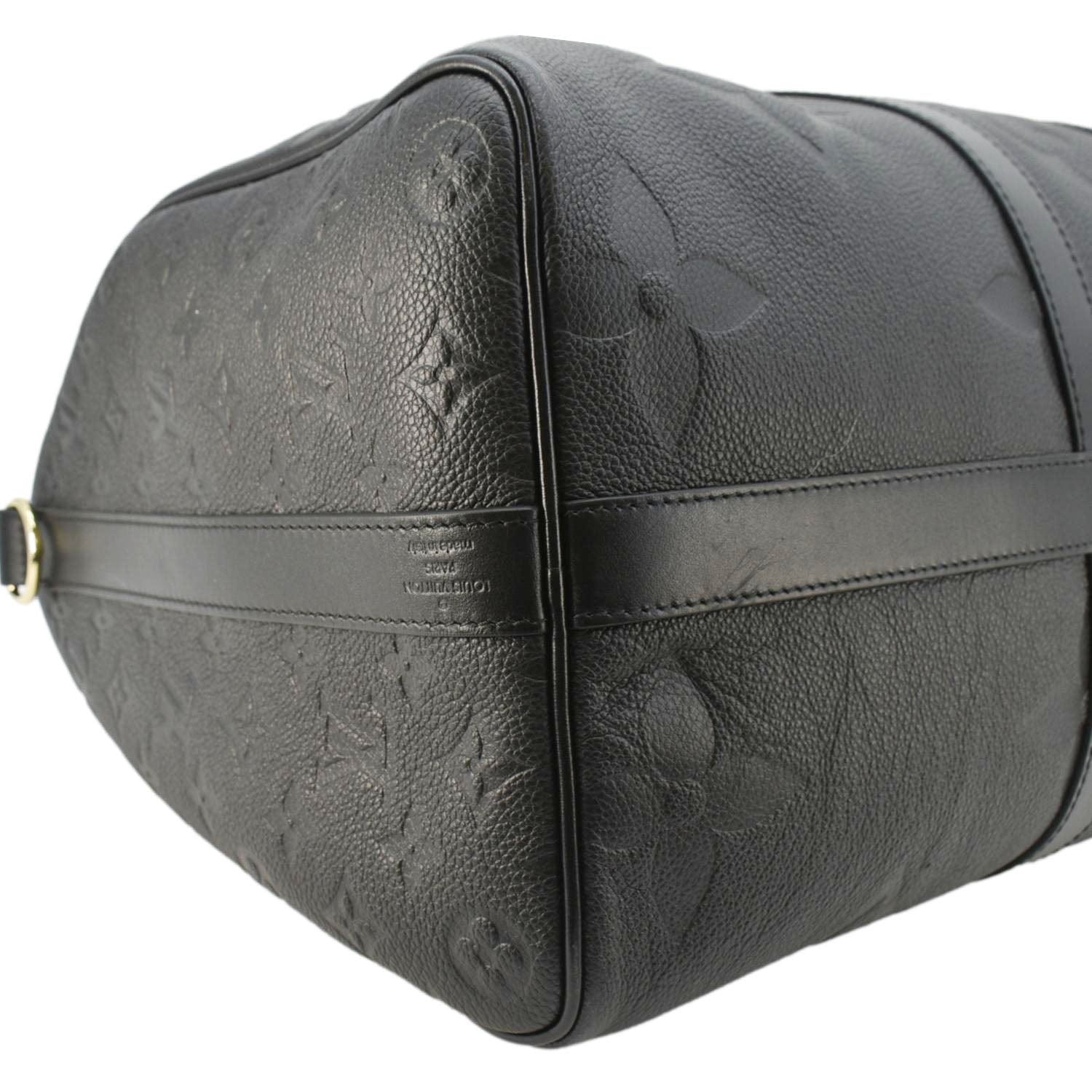 LOUIS VUITTON Keepall Bandouliere 45 Monogram Empreinte Giant Travel Bag Black