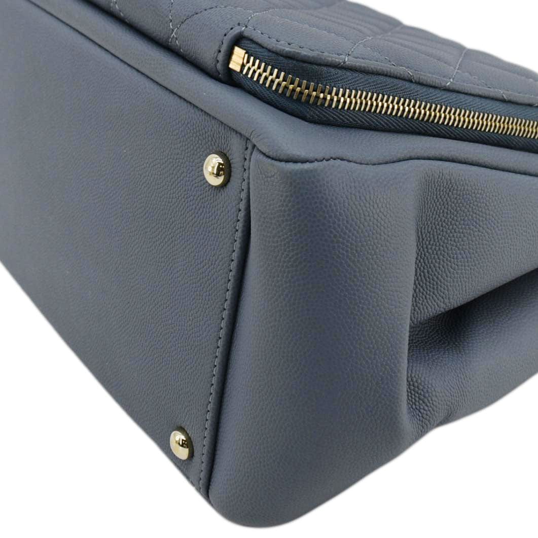 Chanel Business Affinity Quilted Caviar Leather Shopping Tote Bag Light Blue