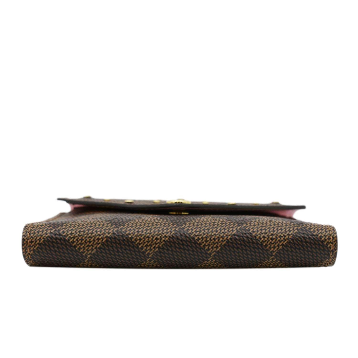 LOUIS VUITTON Studded Victorine Damier Ebene Wallet Brown