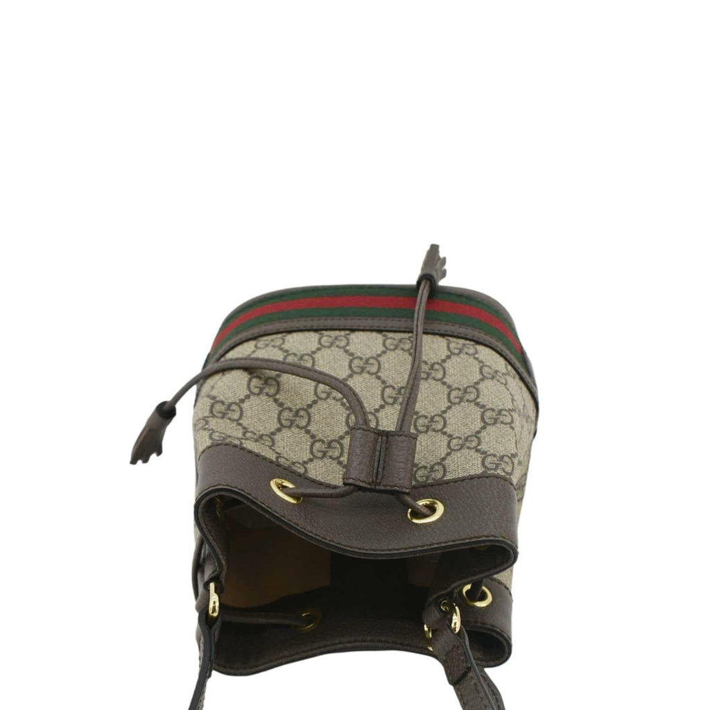 GUCCI Ophidia Mini Gucci Supreme Crossbody Bucket Bag Beige 550620