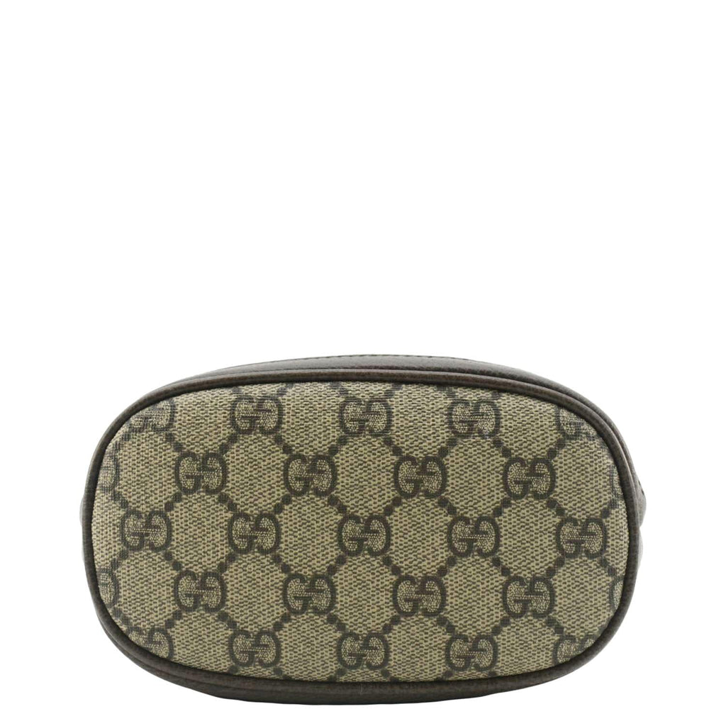 GUCCI Ophidia Mini Gucci Supreme Crossbody Bucket Bag Beige 550620