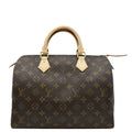 LOUIS VUITTON Speedy 30 Monogram Canvas Satchel Bag Brown
