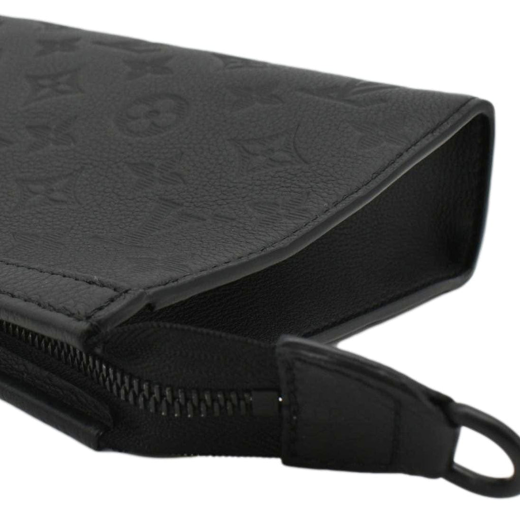 LOUIS VUITTON Gaston Wearable Wallet Monogram Shadow Leather Crossbody Bag Black