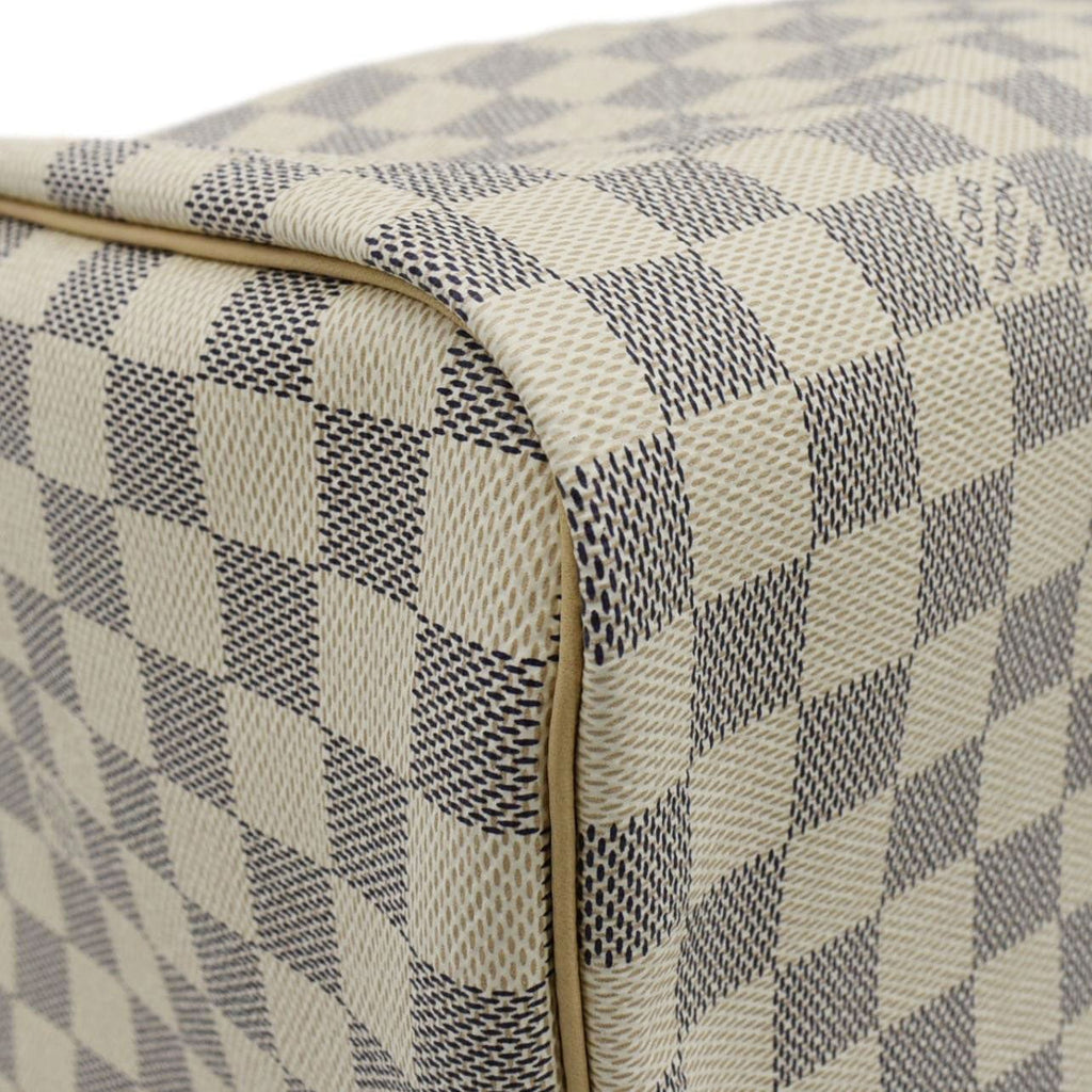 LOUIS VUITTON Speedy 30 Damier Azur Satchel Bag White
