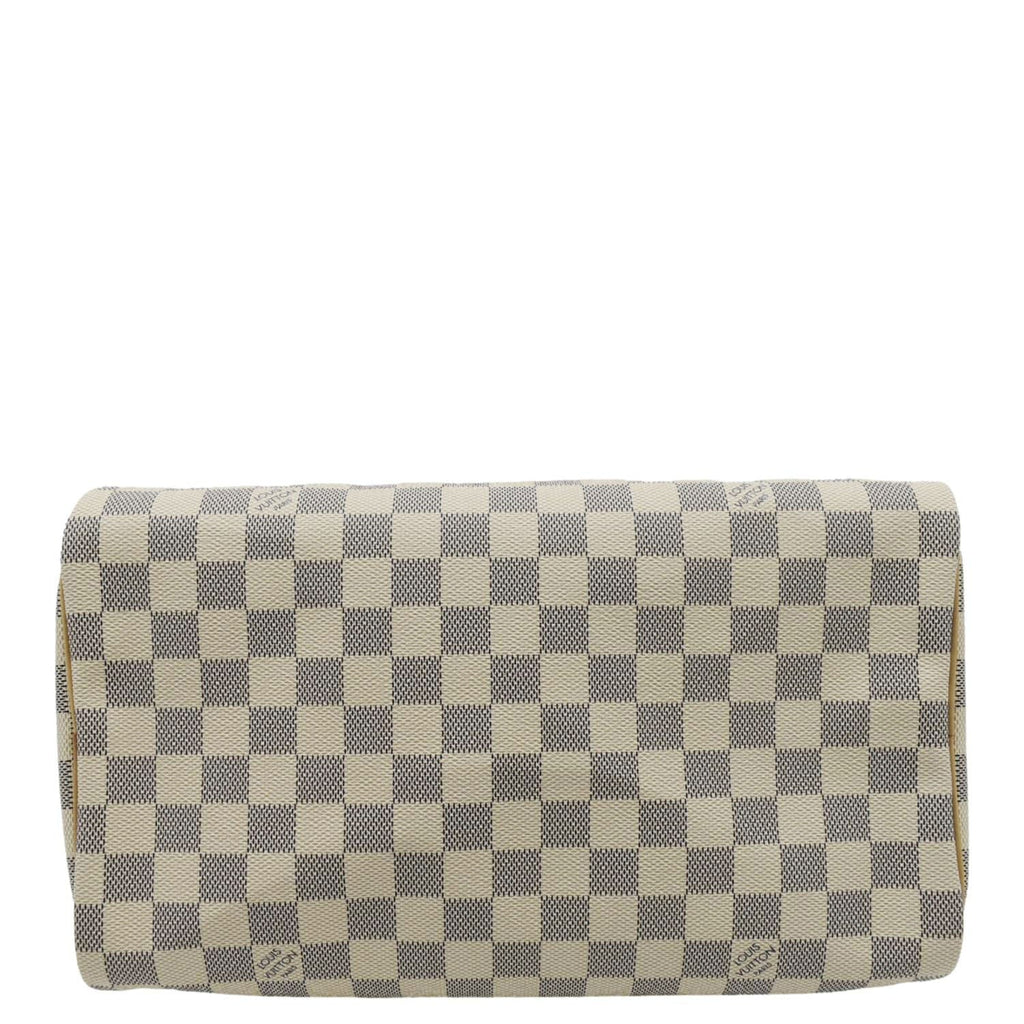 LOUIS VUITTON Speedy 30 Damier Azur Satchel Bag White