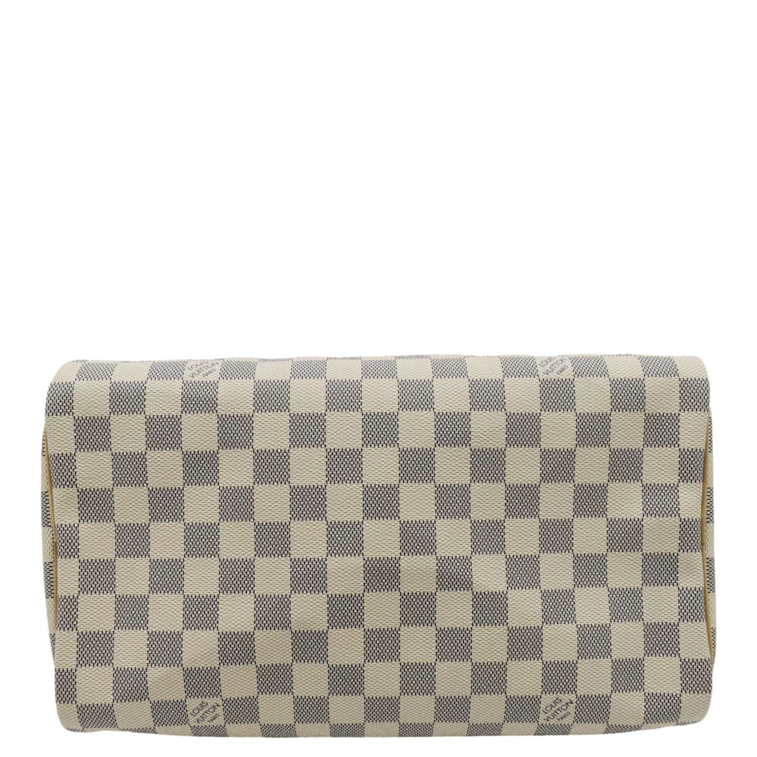 LOUIS VUITTON Speedy 30 Damier Azur Satchel Bag White