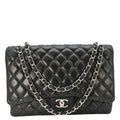 Chanel Classic Maxi Double Flap Quilted Leather Crossbody Bag Black